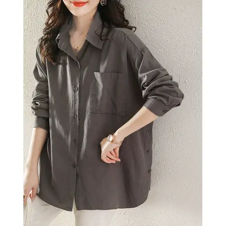 2023秋装新款衬衫女春秋季衬衣设计感小众法式长袖chic上衣外套商品大图