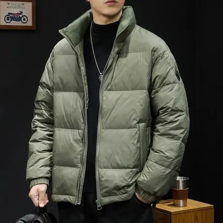 白鸭立领羽绒服男冬季2023新款潮牌大码男士外套男款轻薄加肥加大商品大图