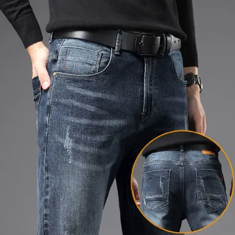 春秋款弹力牛仔裤男士直筒宽松休闲长裤子男裤2024年新款潮牌春装商品大图