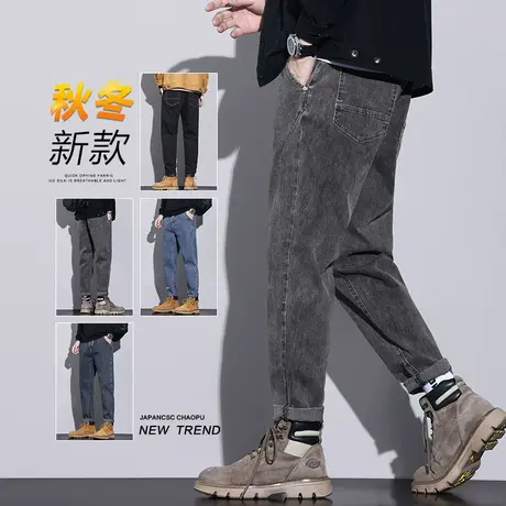男装日系港风春季潮牌高级感休闲牛仔裤春秋款新塘水洗男裤子春天商品大图