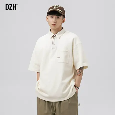 男士美式翻领polo衫短袖男夏季宽松上衣衣服新款休闲t恤潮牌男装商品大图