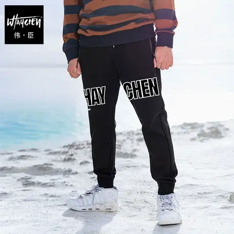 伟臣潮流大码青春男式春装加绒保暖休闲长裤肥佬加肥加大小脚卫裤商品大图