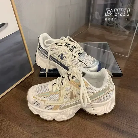 网面透气时尚休闲老爹鞋运动ins百搭学生春夏系带商品大图