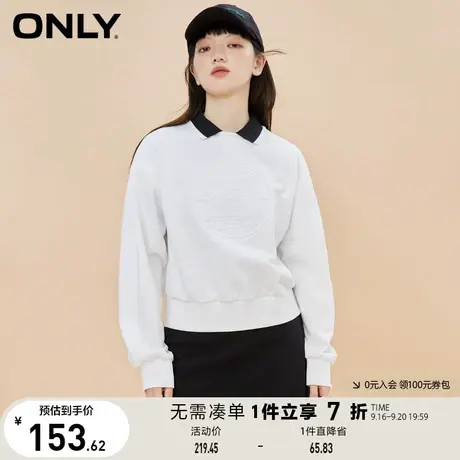 ONLY奥莱夏季时尚螺纹圆领立体卡通动物刺绣卫衣女商品大图