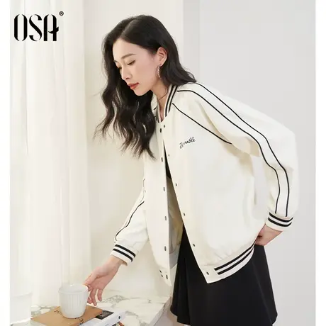 OSA欧莎休闲运动棒球服外套女初秋装2023年新款宽松气质夹克上衣商品大图