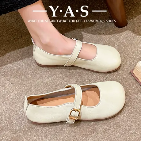 法式复古玛丽珍单鞋女2024新款春季百搭平底配裙子软底舒适豆豆鞋商品大图