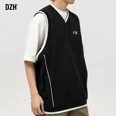 男生套头背心外套男款无袖V领坎肩男2024年春季新款速干上衣春夏图片