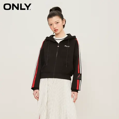 【CC家居控】ONLY2023夏季新款休闲连帽落肩短款开衫卫衣女商品大图