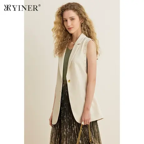 YINER音儿女装夏季通勤气质西装领马甲图片