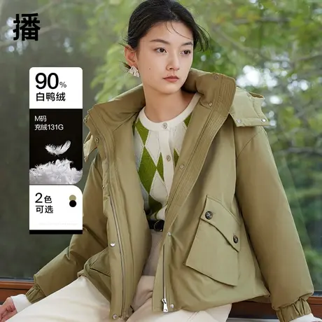 播落肩可拆卸帽子羽绒服DDQ4RD5311商品大图