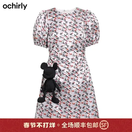 【新降】迪士尼米奇系列欧时力泡泡袖连衣裙新秋公仔露腰公主裙图片