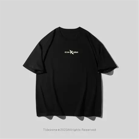 Ohlyah2023夏季新款短袖t恤男女圆领情侣半袖休闲圆领水洗打底衫商品大图