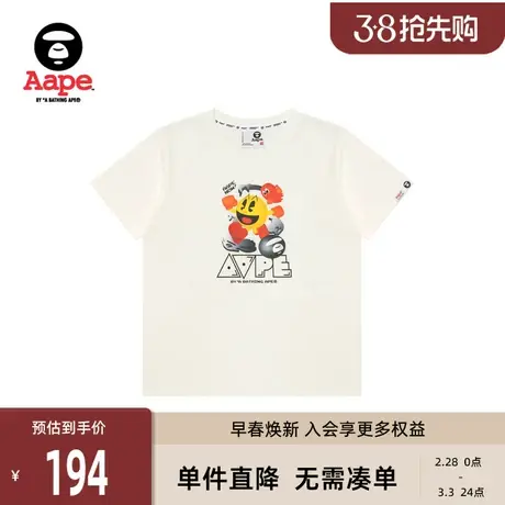Aape联名PAC-MAN童装春夏彩色吃豆人图案简约印花短袖T恤9617XXK图片