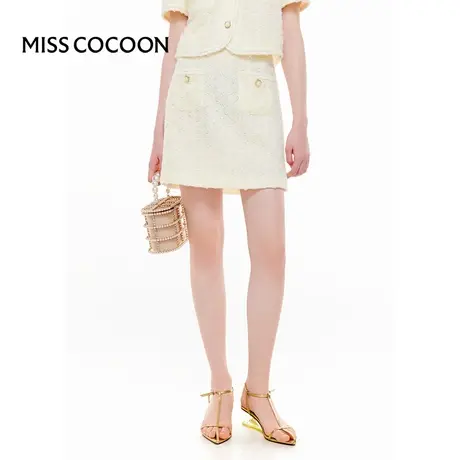 MISSCOCOON【莫奈花园】24夏新款时髦立体花朵肌理感小香风半裙图片