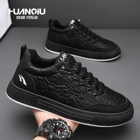 环球男鞋2024新款冬季防水防滑厨房工作平板鞋一脚蹬劳保运动潮鞋商品大图