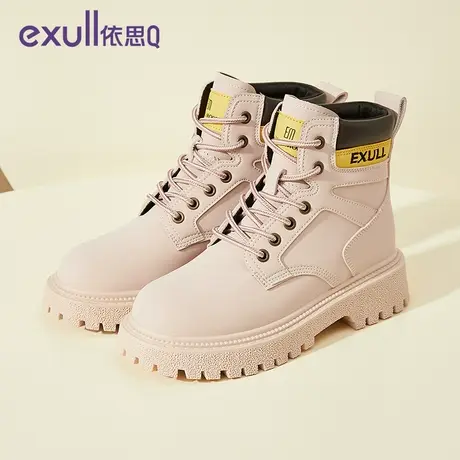 exull/依思Q2023冬季新款时尚简约短靴百搭加绒通勤时装靴女商品大图