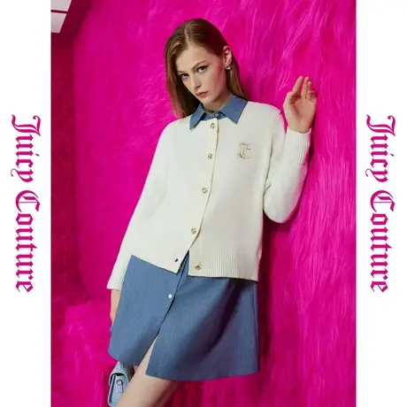 Juicy Couture橘滋秋女女装年新款浮光跃金金丝绣针织女外套图片