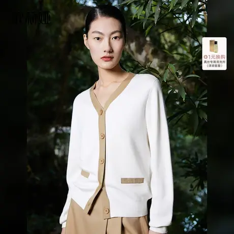 换购｜歌莉娅羊毛短外套女春气质小香针织开衫外搭上衣121L6J660图片