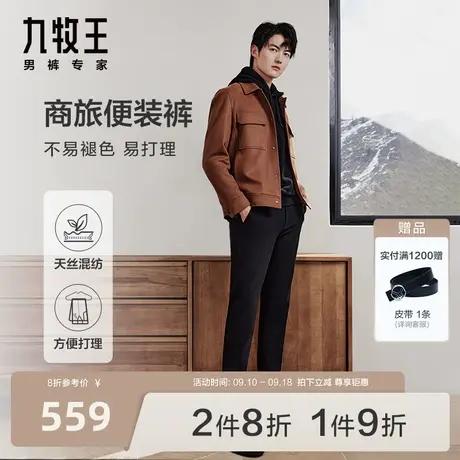 [弹力系列]九牧王商场同款休闲裤秋冬高弹时尚潮流商旅便装长裤男商品大图