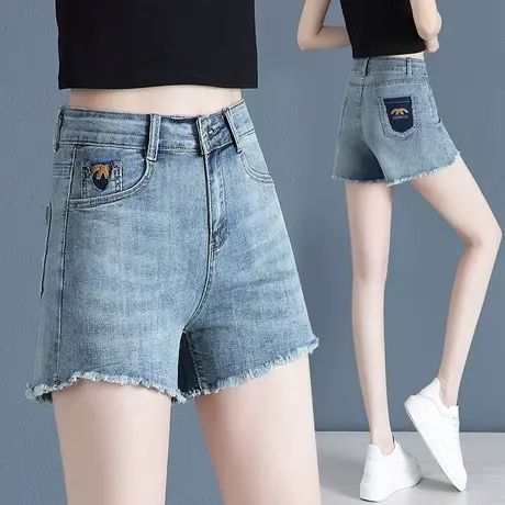 高腰牛仔短裤女2023年新款夏季薄款不规则紧身包臀裤显瘦热裤外穿图片