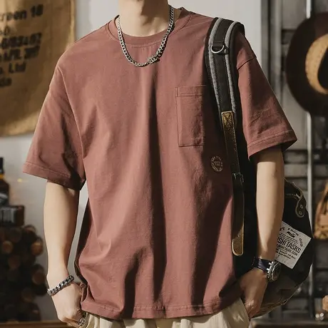 Modi Nick/摩帝尼克休闲潮流夏季男士t恤宽松短袖纯棉舒适圆领T恤商品大图