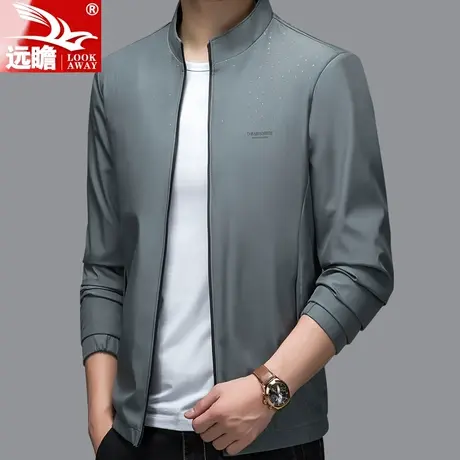 远瞻秋季外套男新款2023韩版修身薄款帅气中青年立领休闲夹克男装商品大图