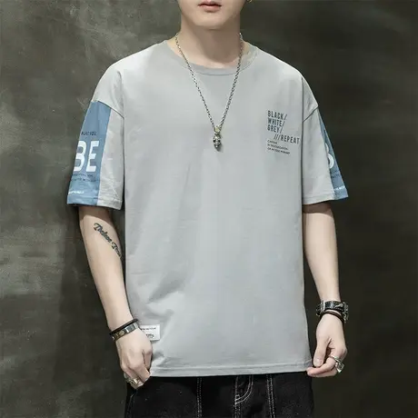 凉感冰丝棉男士短袖T恤夏天潮牌半袖内搭男装夏季薄款体恤打底衫商品大图