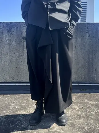 冷淡风男装高级感暗黑系裤子山本耀司黑武士系裙裤男直筒阔腿裤潮商品大图
