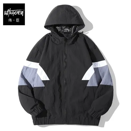 伟臣潮流大码男装秋冬男士夹克外套胖子加肥加大连帽上衣肥佬外衣商品大图