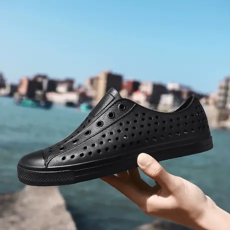 防水防雨鞋男夏季镂空洞洞鞋洗车工作胶鞋户外涉水溯溪鞋沙滩鞋男商品大图