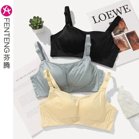 芬腾内衣女夏季聚拢上托防下垂防走光光面舒适睡眠无痕收副乳文胸图片