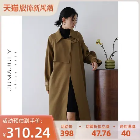 嘉茱莉2023年新款中长款复古风衣外套女高级感长款法式外套春秋季商品大图