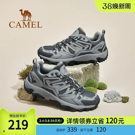 骆驼女鞋秋冬2023新款网鞋男透气薄款运动休闲鞋情侣款网面登山鞋商品大图