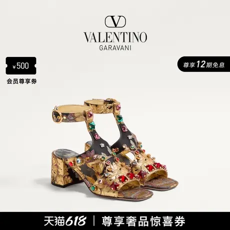 [礼物][12期免息]华伦天奴VALENTINO女士PRESHOES 仿水晶织物凉鞋图片