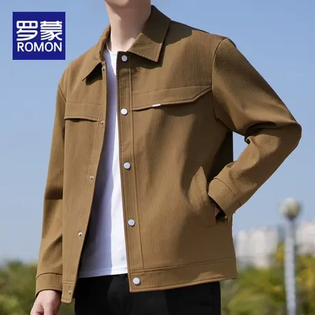 罗蒙外套男春秋款工装衣服2025新款春季翻领春装上衣男士休闲夹克商品大图