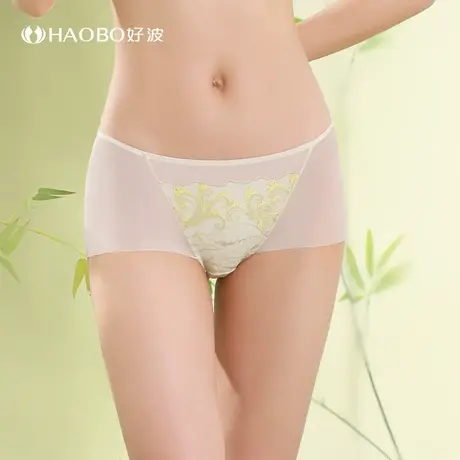 好波女透气内裤聚乳酸裆中腰三角裤文胸配套小裤女性感裤衩HD2432商品大图