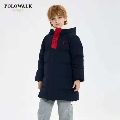 POLOWALK童装男童中长款羽绒服2025年新款秋冬中大童外套保暖潮商品大图