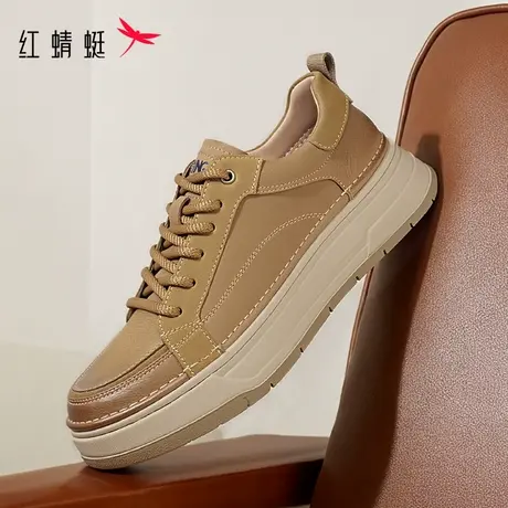 红蜻蜓休闲板鞋2025秋季新款男鞋运动休闲皮鞋厚底增高百搭运动鞋商品大图