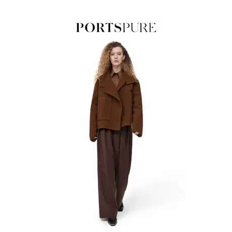 宝姿PORTSPURE女装冬季巴恩风美拉德短款时髦毛呢外套商品大图
