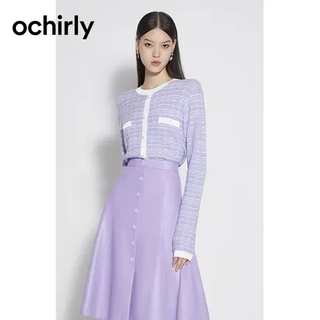 【品牌甄选】欧时力小香风珠片金银丝毛衣女2023新款秋装千金风图片