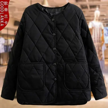 中老年大码女装加肥加大胖妈妈宽松洋气轻薄款棉服短款棉衣200斤商品大图