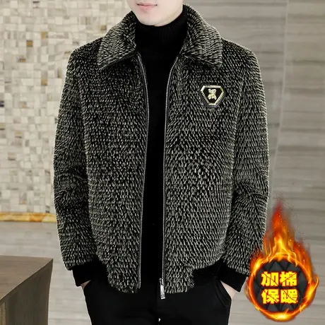 貂绒外套男士潮牌加棉加厚棉服冬季男装海宁皮草防寒保暖棉袄大衣图片