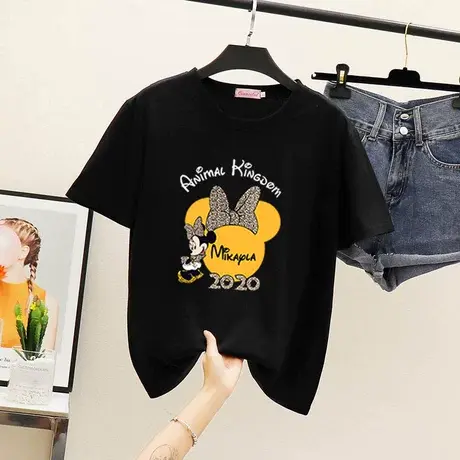 宽松t恤女短袖2024年新款夏季韩版潮网红纯棉学生半袖ins超火上衣图片