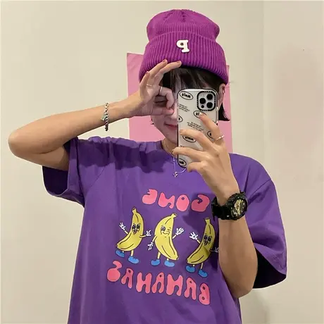 红续原创2023春夏新款韩版卡通可爱小个子百搭纯棉短袖T恤女上衣图片