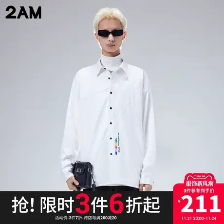 卡宾潮牌2AM街头宽松落肩休闲衬衫商品大图