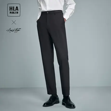HLA/海澜之家轻商务时尚系列西裤24春夏新刺绣挺括有型休闲裤子男图片