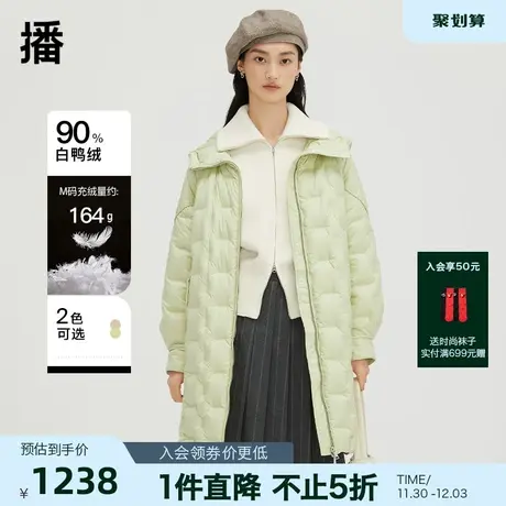 播连帽抽绳羽绒服2023早秋新品韩版短款通勤外套女DDQ4RD5540商品大图