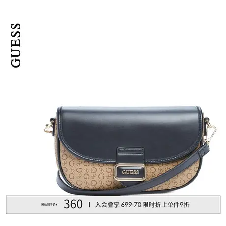 【38上新季】GUESS新款春女士时尚百搭提花锁扣拼色单肩饺子包图片