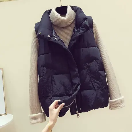 2023秋冬季新款韩版羽绒棉马甲女士短款宽松外穿马夹背心百搭外套图片