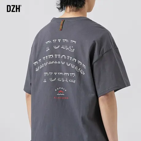 男生灰色t恤男短袖纯棉潮牌百搭男装2023年新款半袖体恤宽松夏季商品大图